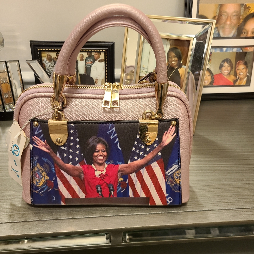 Blush Crossbody Michelle Obama Handbag w/ Strap